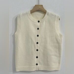 Women’s Sleeveless Cream Sweater Vest